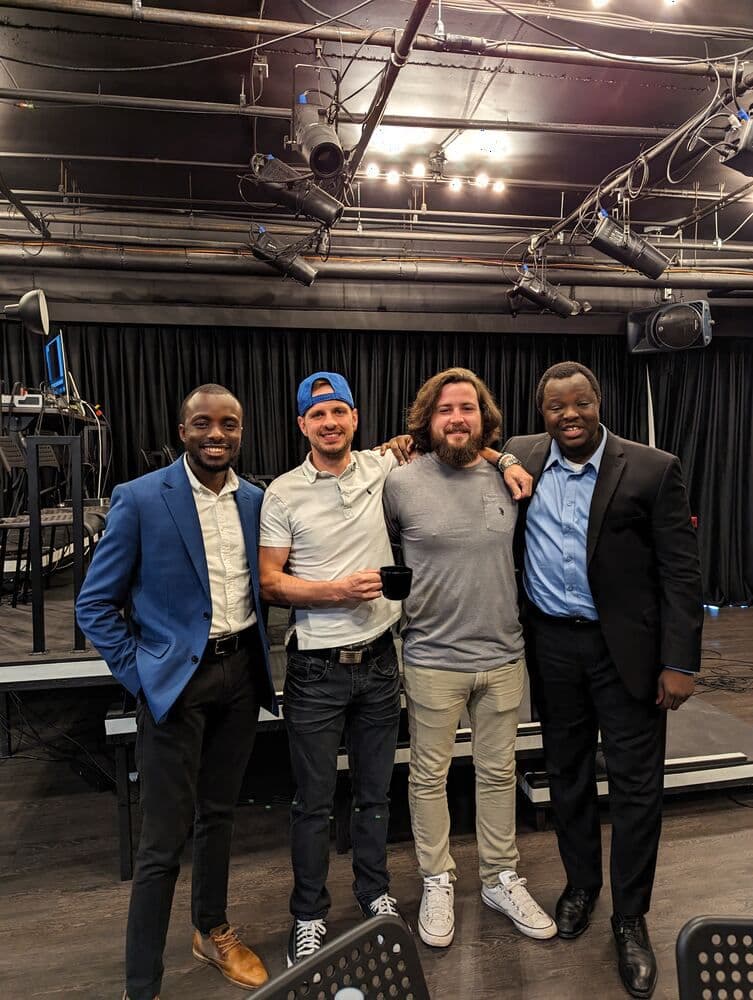 Friends from the church standing together